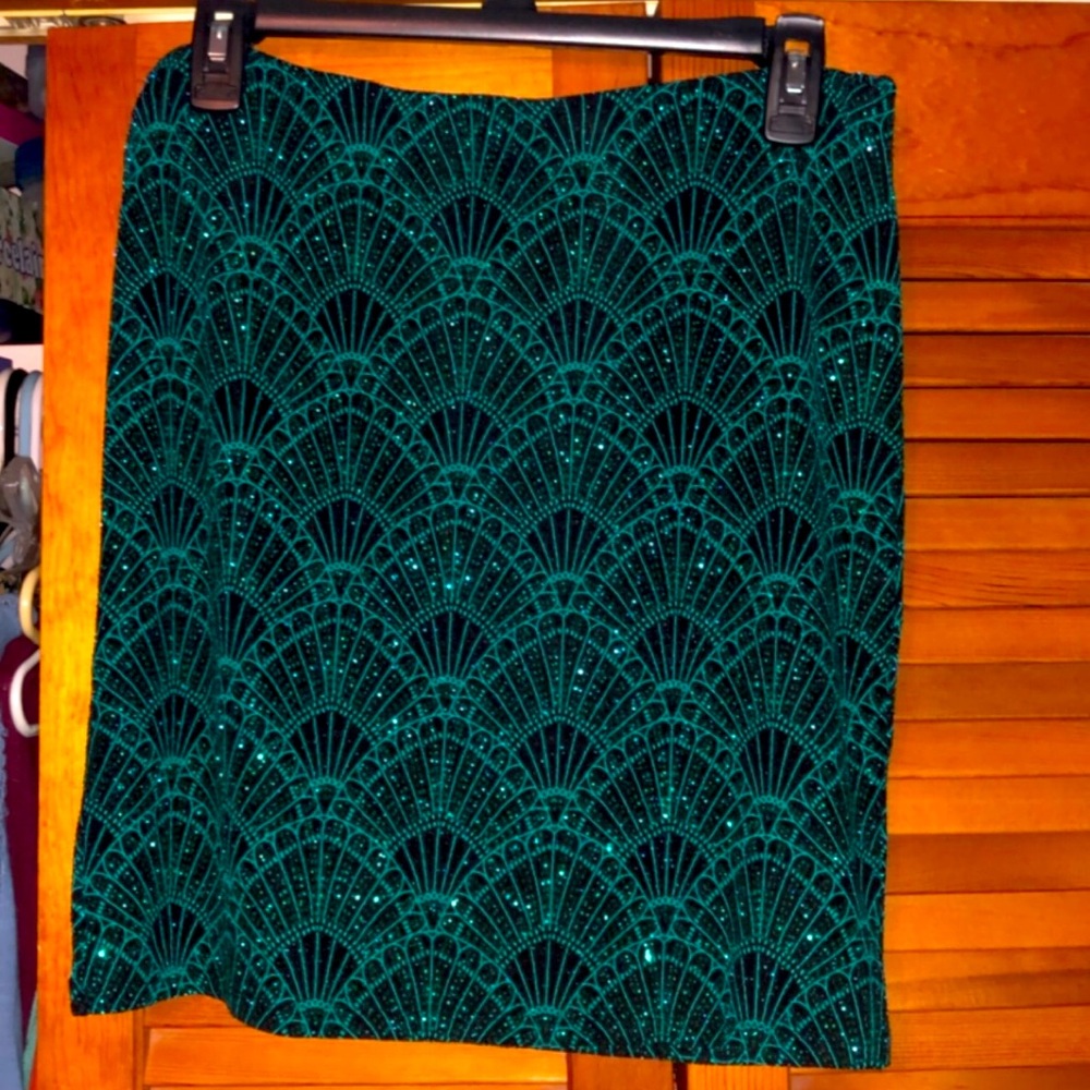 Sparkly Green Mini Skirt